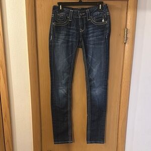 Be Re Rock Express Women’s Y2K Skinny Jeans Dark Wash Size 27-28